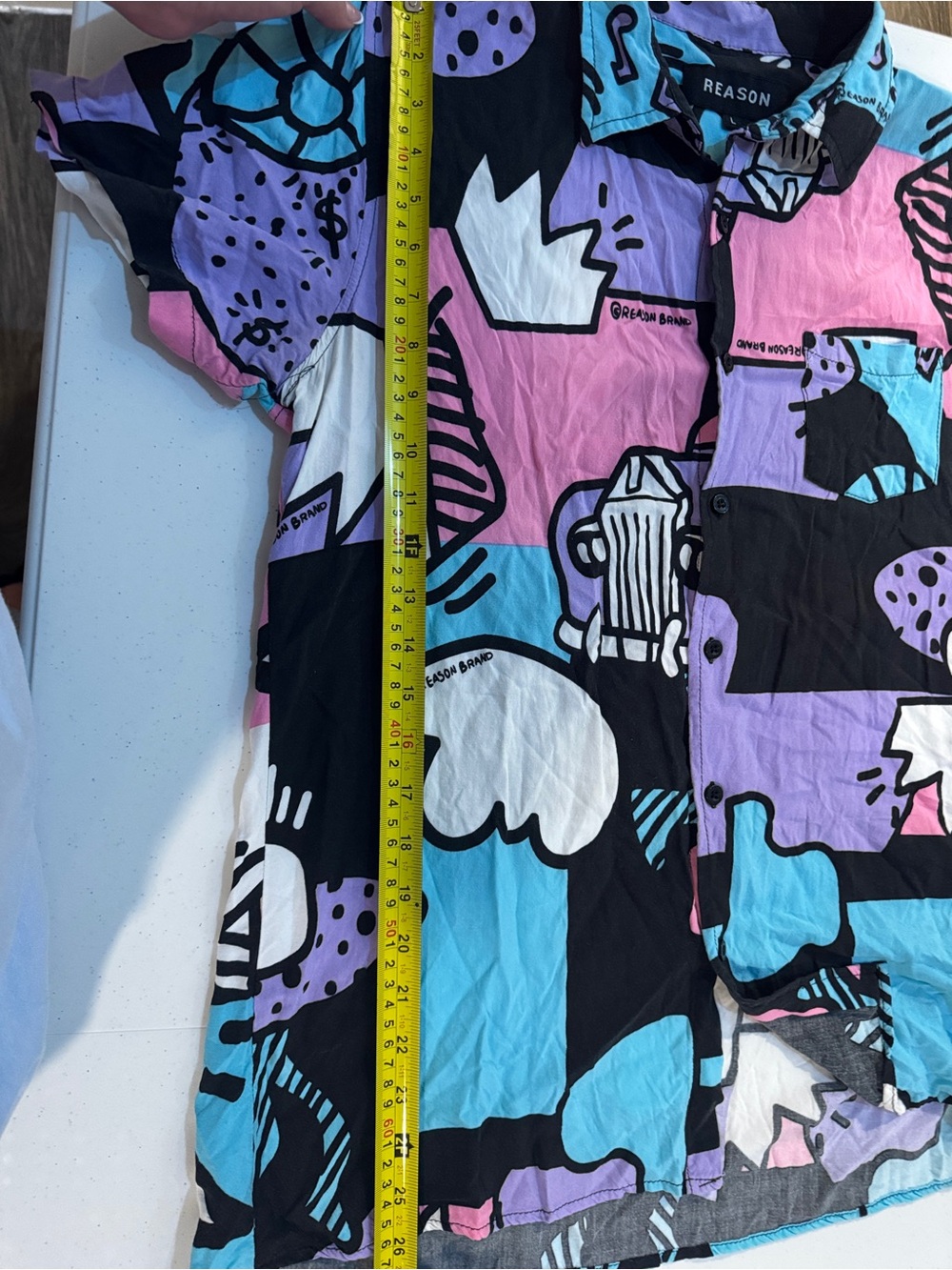Reason Men's Abstract Pattern Short-Sleeve Shirt dopamine artsy festival - Picture 7 of 8